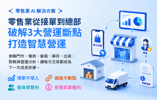 零售業 AI 解決方案｜從接單到總部，破解 3 大營運斷點，打造智慧營運