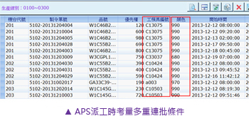 APS派工時考量多重連批條件